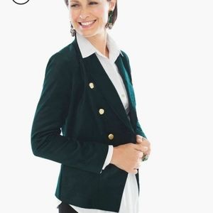 Chico's emerald green velvet blazer